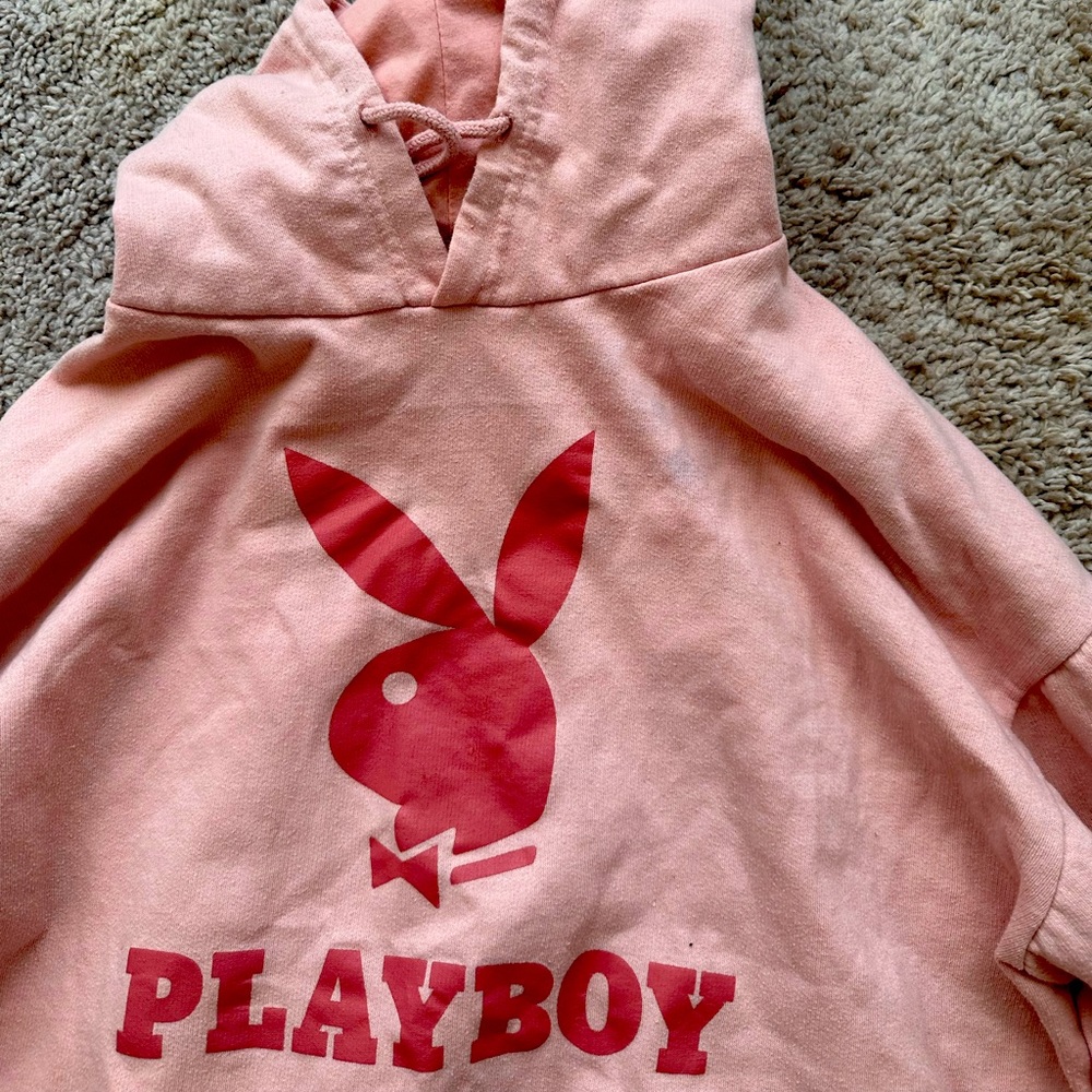 Playboy pink hoodie. Cute and comfy.  Size L